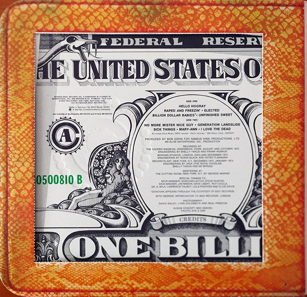 Alice Cooper : Billion Dollar Babies (LP, Album, RE, Emb)