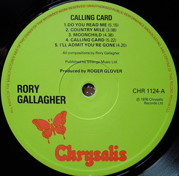 Rory Gallagher : Calling Card (LP, Album)