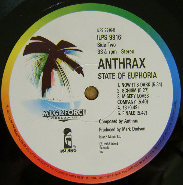 Anthrax : State Of Euphoria (LP, Album)