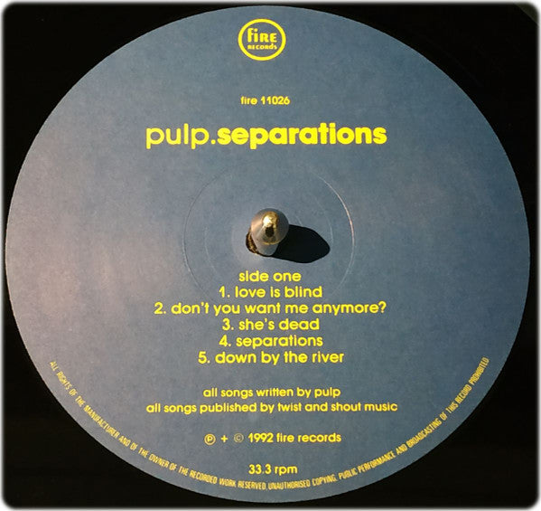 Pulp : Separations (LP, Album)