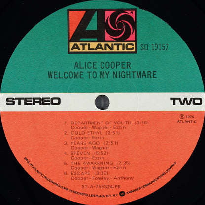 Alice Cooper (2) : Welcome To My Nightmare (LP, Album, RE, PR )