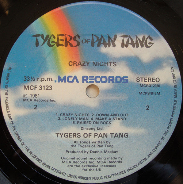 Tygers Of Pan Tang : Crazy Nights (LP, Album + 12", Single)