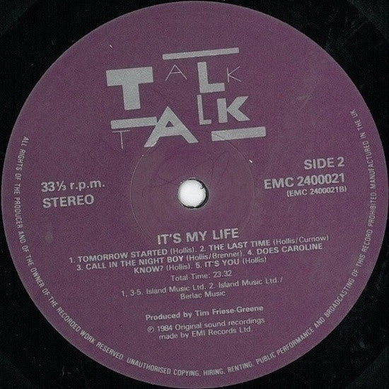 Talk Talk : It's My Life (LP, Album)