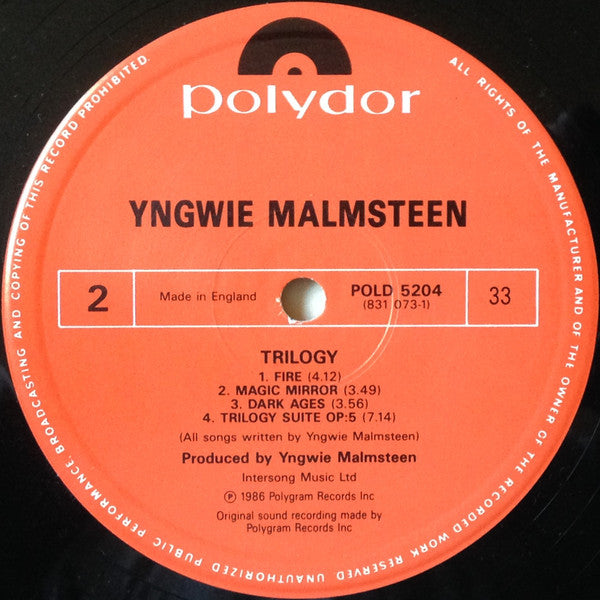 Yngwie J. Malmsteen* : Trilogy (LP, Album)