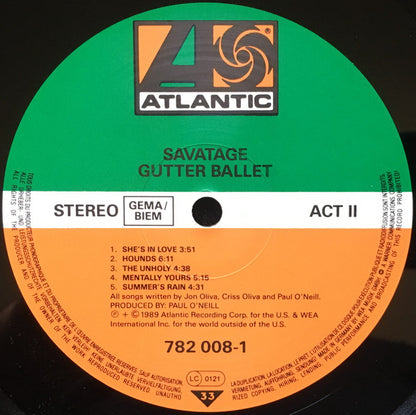 Savatage : Gutter Ballet (LP, Album)