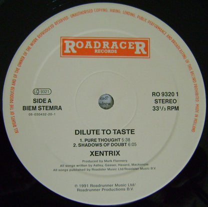 Xentrix (2) : Dilute To Taste (12", MiniAlbum)