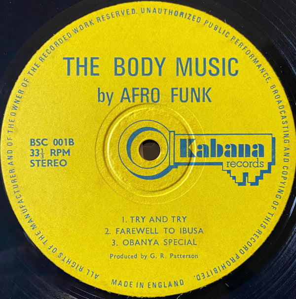 Afro Funk : Body Music (LP, Album)