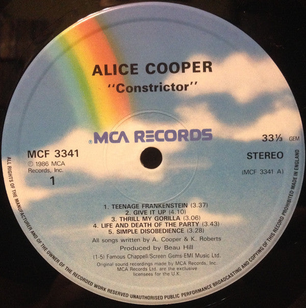 Alice Cooper (2) : Constrictor (LP, Album)