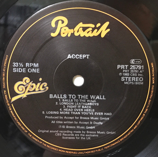 Accept : Balls To The Wall (LP, Album)