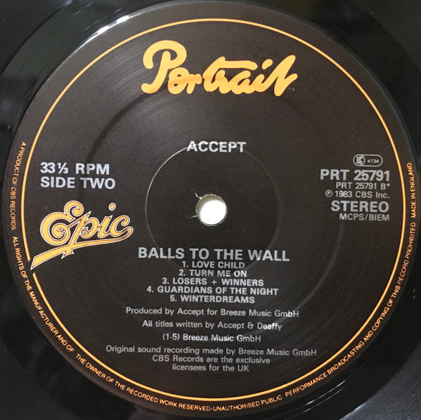 Accept : Balls To The Wall (LP, Album)