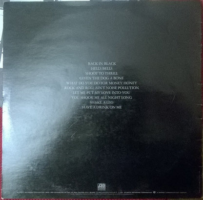 AC/DC : Back In Black (LP, Album)