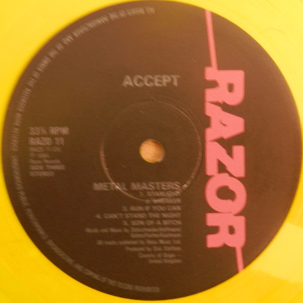 Accept : Metal Masters (2xLP, Comp, Yel)