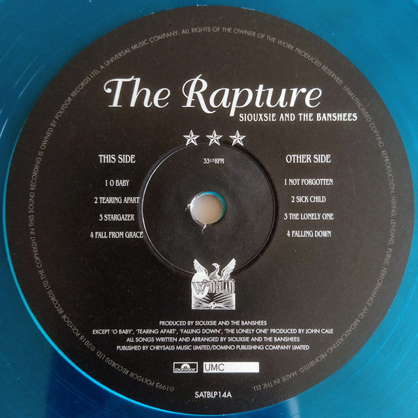 Siouxsie & The Banshees : The Rapture (2xLP, Album, Ltd, RE, RM, RP, Blu)