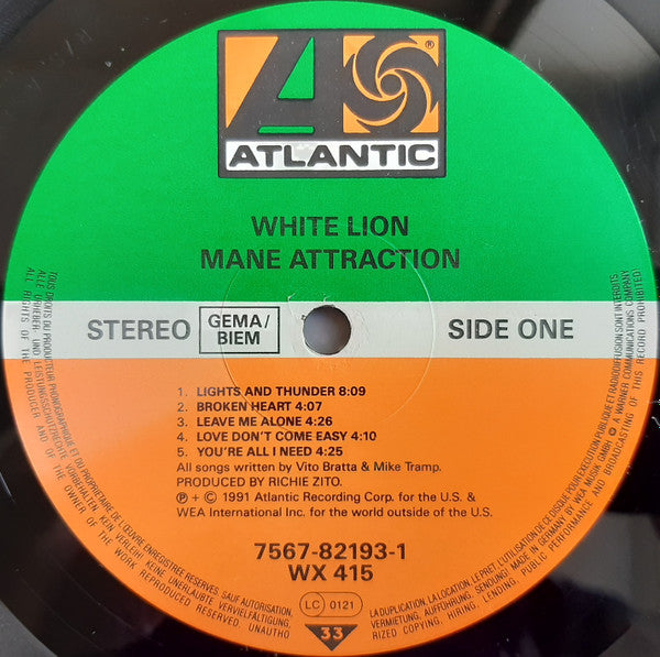 White Lion : Mane Attraction (LP, Album)