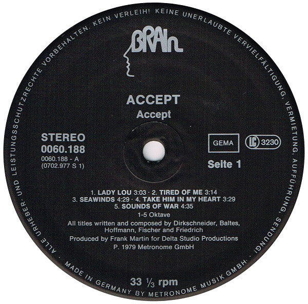 Accept : Accept (LP, Album, RP)