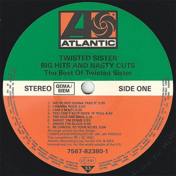 Twisted Sister : Big Hits And Nasty Cuts (LP, Comp)