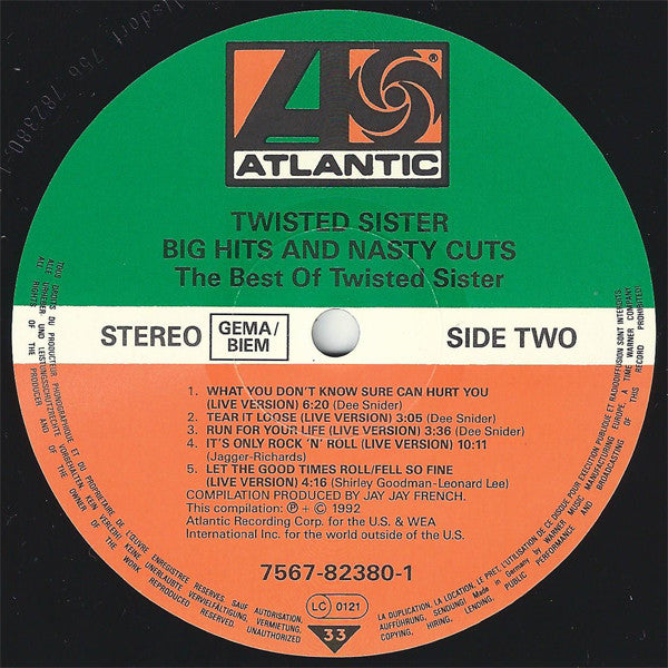 Twisted Sister : Big Hits And Nasty Cuts (LP, Comp)