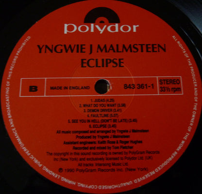 Yngwie Malmsteen : Eclipse (LP, Album)