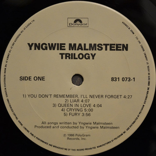 Yngwie J. Malmsteen* : Trilogy (LP, Album)