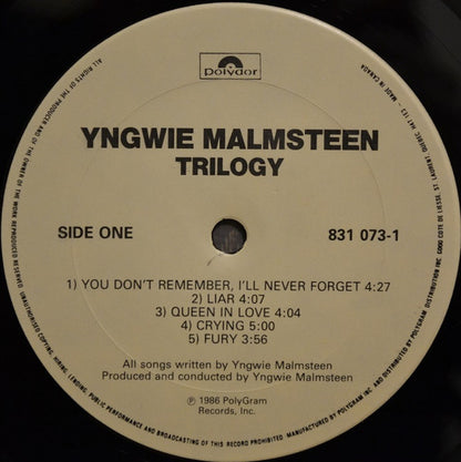 Yngwie J. Malmsteen* : Trilogy (LP, Album)