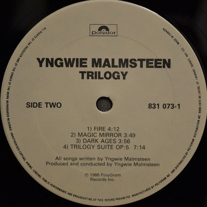 Yngwie J. Malmsteen* : Trilogy (LP, Album)