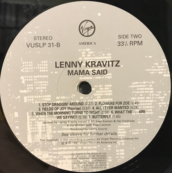 Lenny Kravitz : Mama Said (LP, Album)