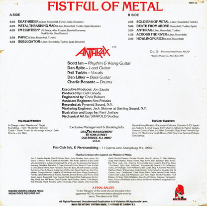 Anthrax : Fistful Of Metal (LP, Album, M/Print, CBS)