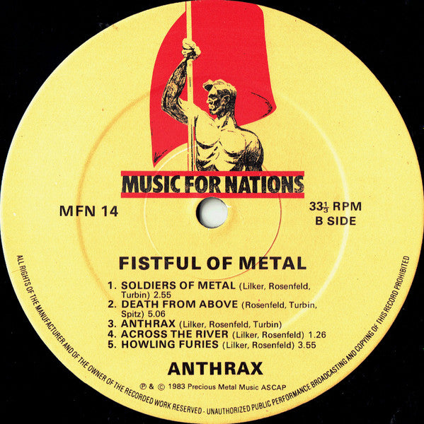 Anthrax : Fistful Of Metal (LP, Album, M/Print, CBS)