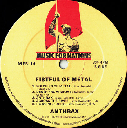 Anthrax : Fistful Of Metal (LP, Album, M/Print, CBS)