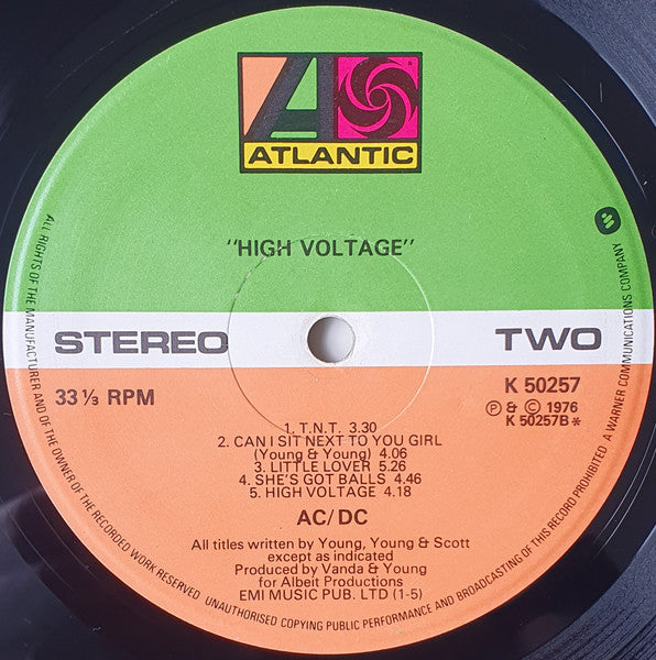 AC/DC : High Voltage (LP, Album, RE, Wes)