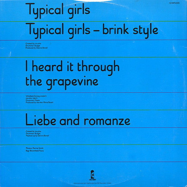 The Slits : Typical Girls (12", Single)