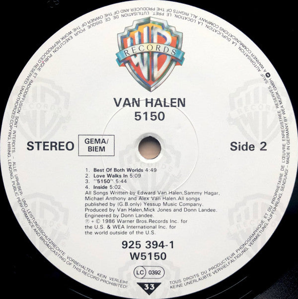 Van Halen : 5150 (LP, Album)