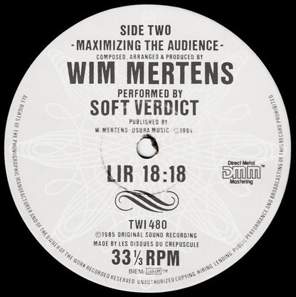 Wim Mertens Performed By Soft Verdict : Maximizing The Audience (2xLP, Album)