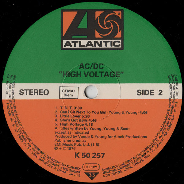 AC/DC : High Voltage (LP, Album, RE)