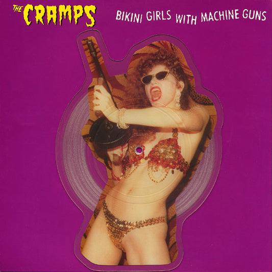 The Cramps : Bikini Girls With Machine Guns (7", Shape, Pic)