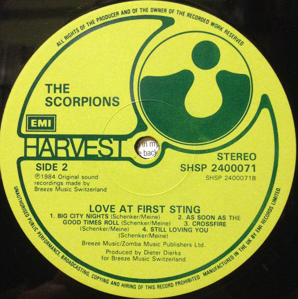 Scorpions : Love At First Sting (LP, Album)