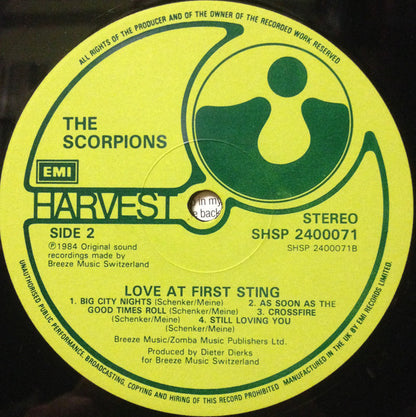 Scorpions : Love At First Sting (LP, Album)