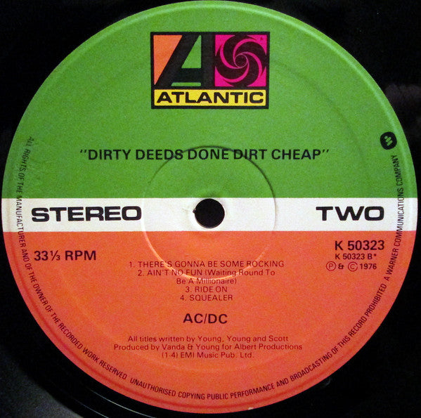 AC/DC : Dirty Deeds Done Dirt Cheap (LP, Album, RP)