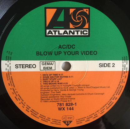 AC/DC : Blow Up Your Video (LP, Album, RP)