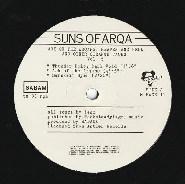 Suns Of Arqa : Vol. 5: Ark Of The Arqans, Heaven And Hell And Other Strange Faces (12", MiniAlbum)