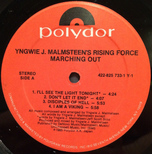 Yngwie J. Malmsteen's Rising Force : Marching Out (LP, Album, Hau)