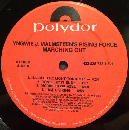 Yngwie J. Malmsteen's Rising Force : Marching Out (LP, Album, Hau)