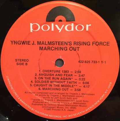 Yngwie J. Malmsteen's Rising Force : Marching Out (LP, Album, Hau)