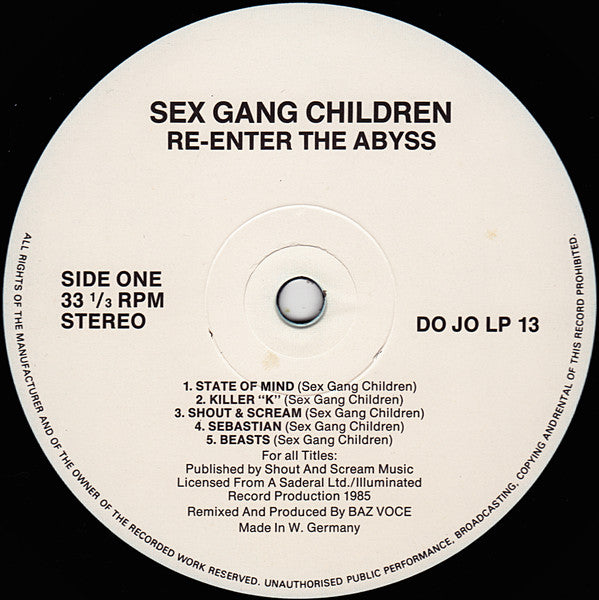 Sex Gang Children : Re-Enter The Abyss (The 1985 Remixes) (LP, Album)