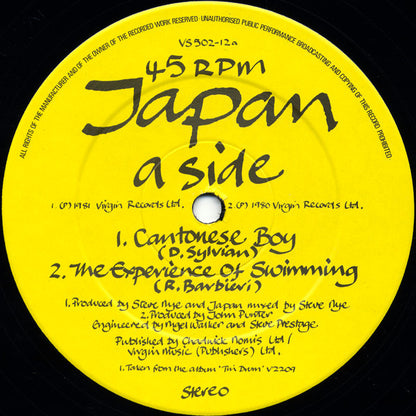 Japan : Cantonese Boy (12", Single, CBS)