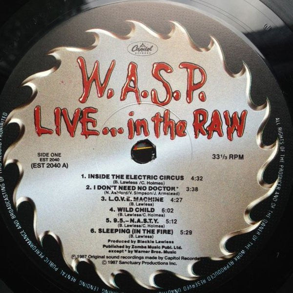 W.A.S.P. : Live... In The Raw (LP, Album)