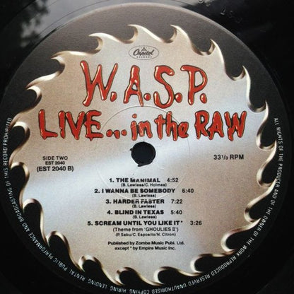 W.A.S.P. : Live... In The Raw (LP, Album)