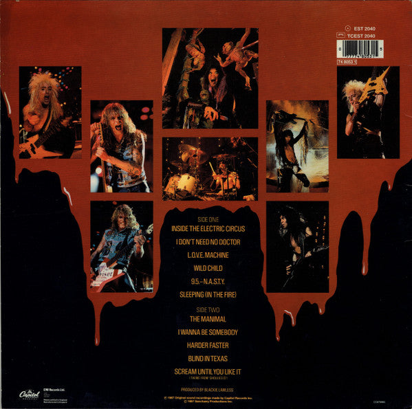 W.A.S.P. : Live... In The Raw (LP, Album)