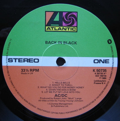 AC/DC : Back In Black (LP, Album)