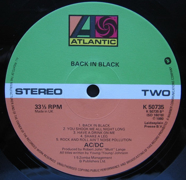 AC/DC : Back In Black (LP, Album)